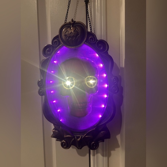 15” Light Up Emerging Skull Frame Halloween Decorative Prop Indoor Window Hanger - Picture 7 of 15